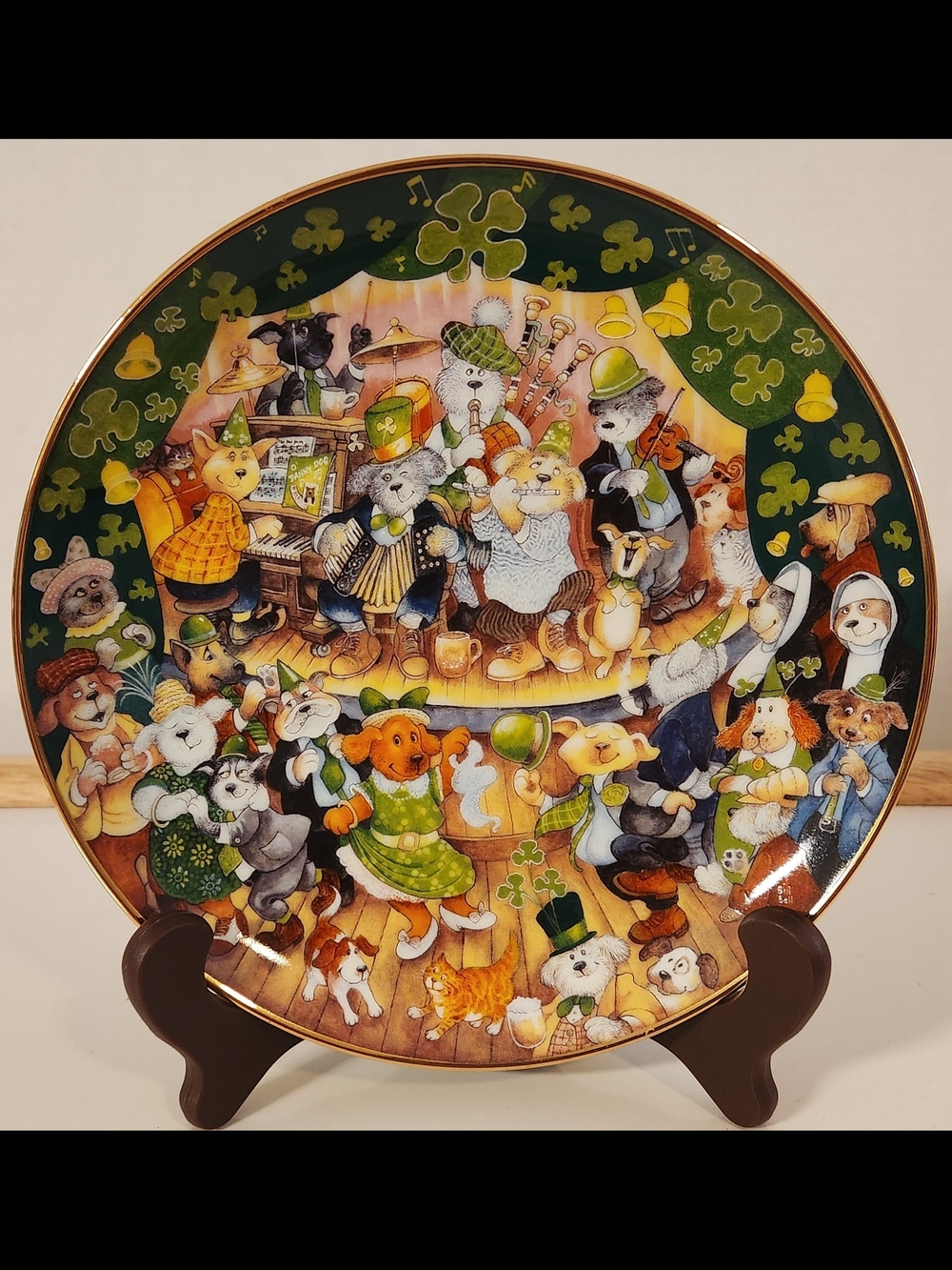 Vintage Bill Bell Franklin Mint Decorative Plate Set - Cat & Dog Whimsical Art - Picture 4 of 5